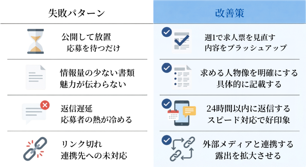 engageを使う際のよくある失敗4パターンと改善策の対比図解